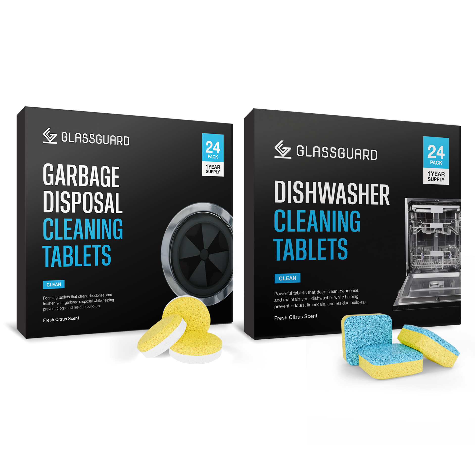 GLASSGUARD® Dishwasher & Garbage Disposal Cleaning Tablet Bundle image