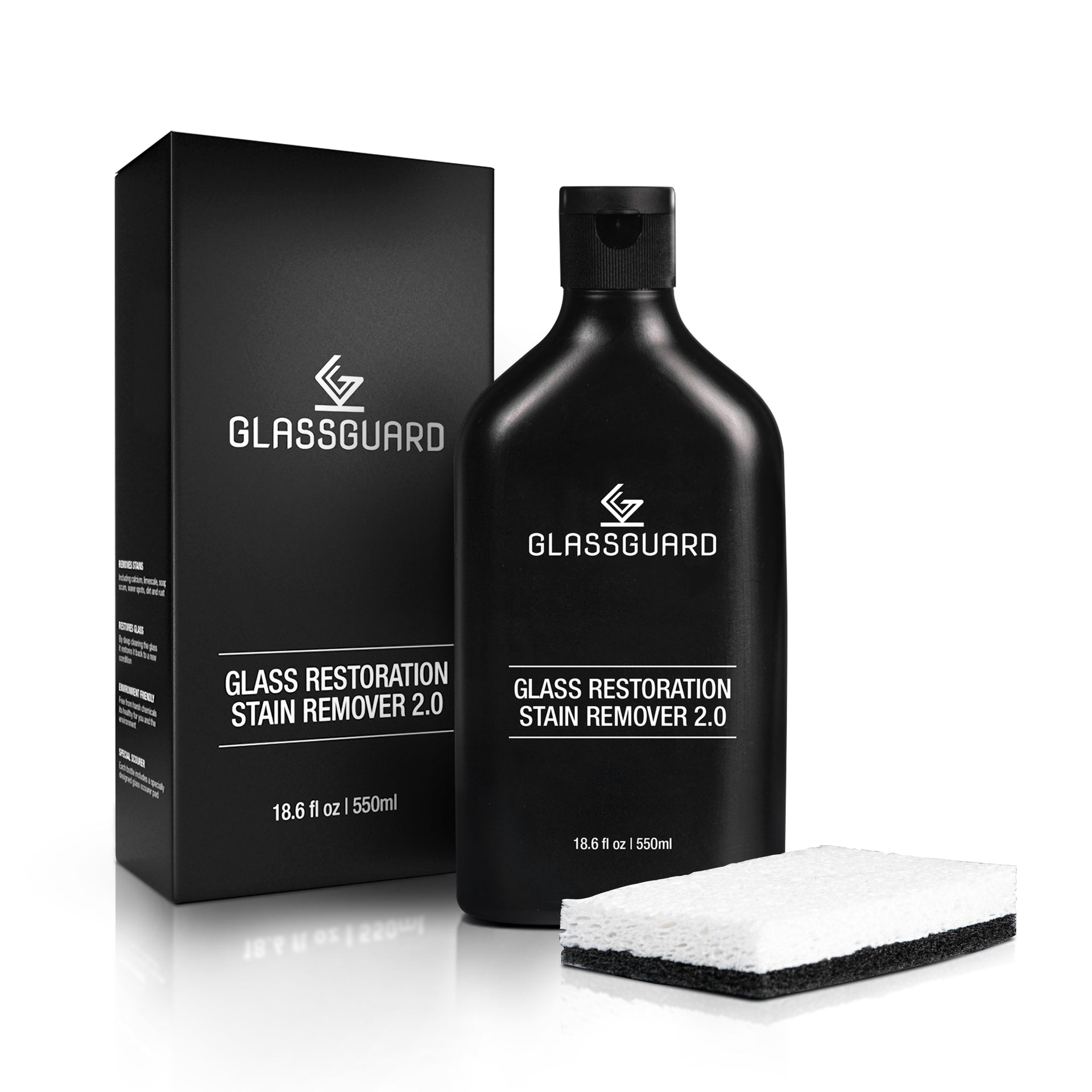 GLASSGUARD Glass Restoration Stain Remover is the best glass cleaner. Use as a glass, shower screen, or window cleaner for hard water stains