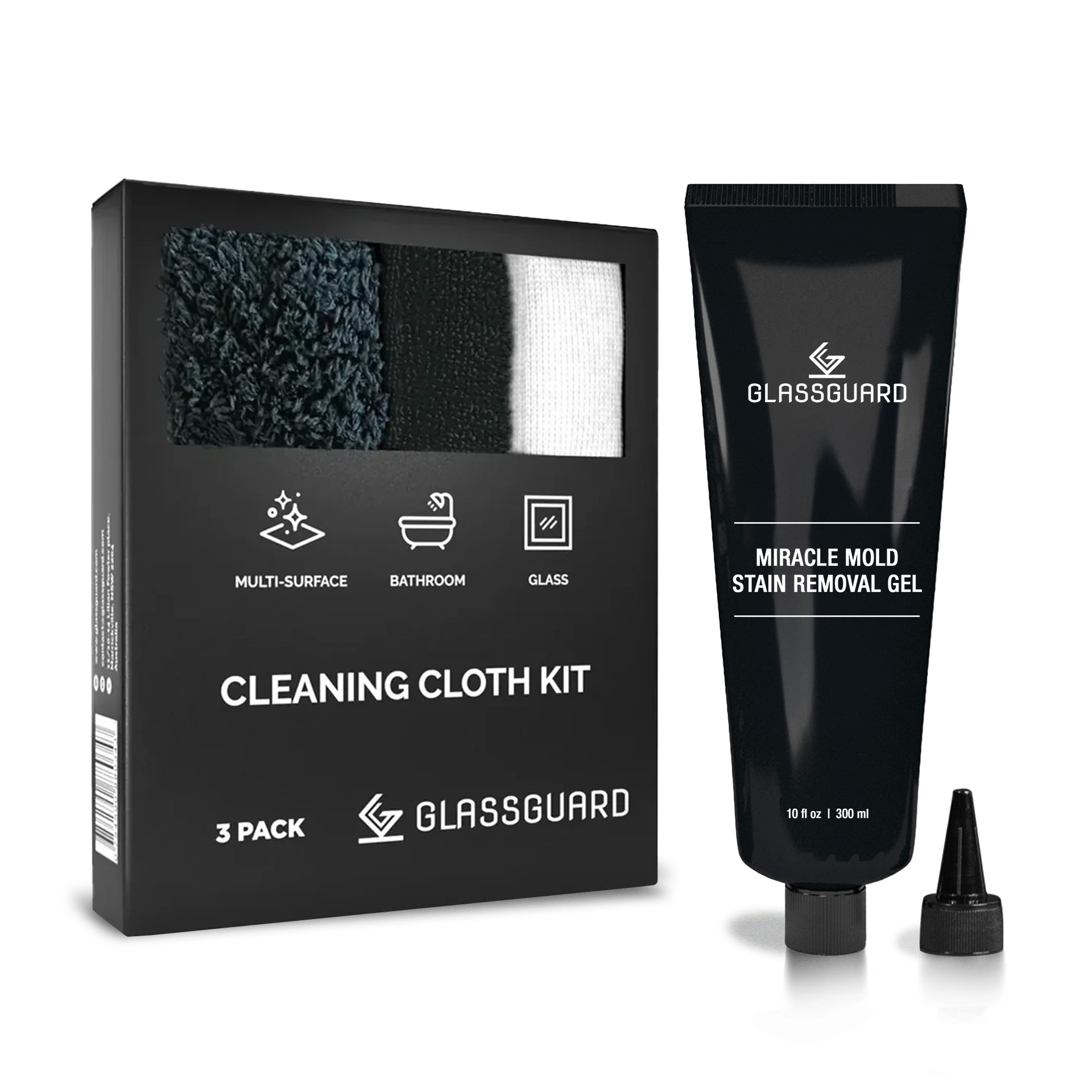 GLASSGUARD™ Miracle Mold Stain Cleaner Gel + Cleaning Cloth Kit image