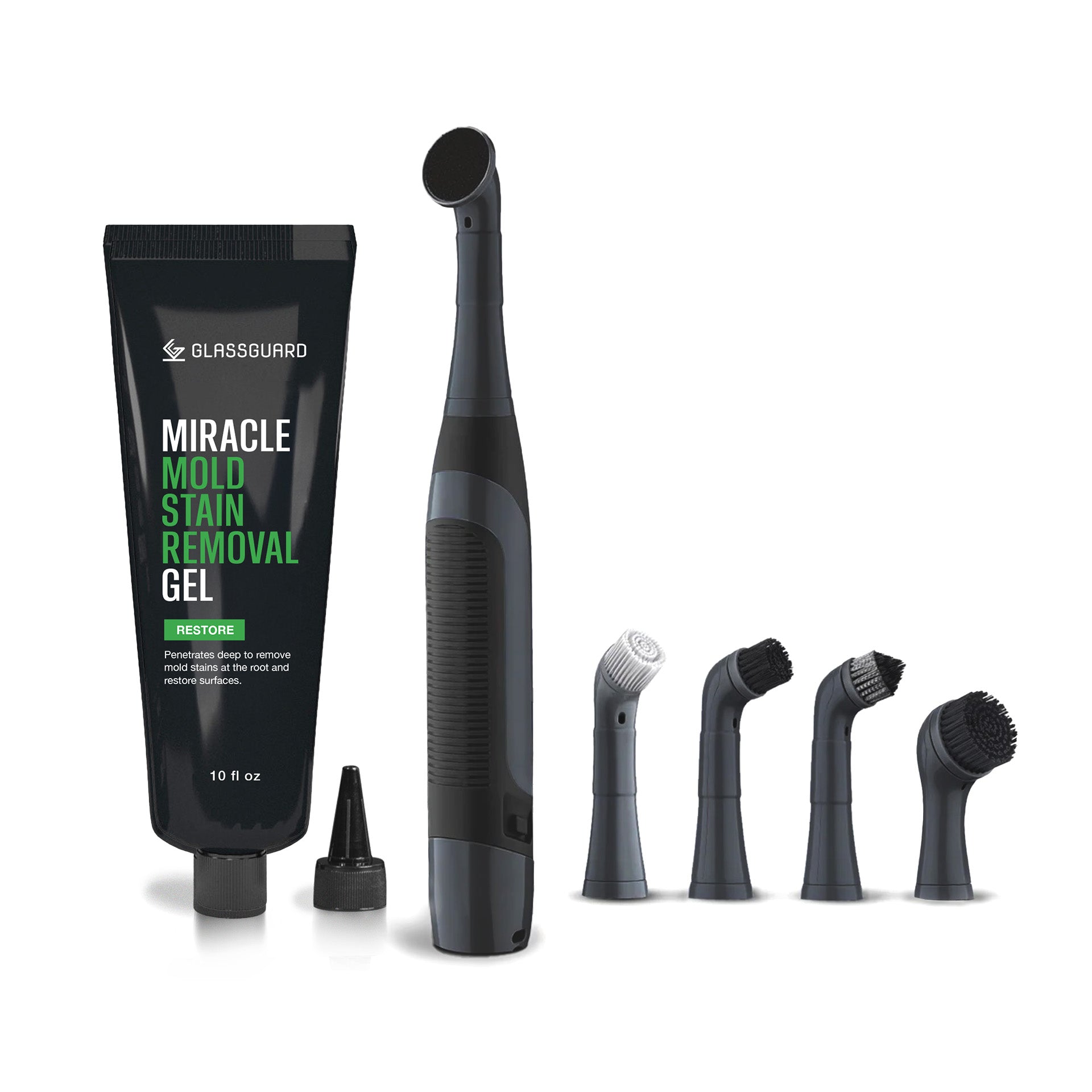 GLASSGUARD® Miracle Mold Stain Removal Gel + Electric Scrubber Bundle
