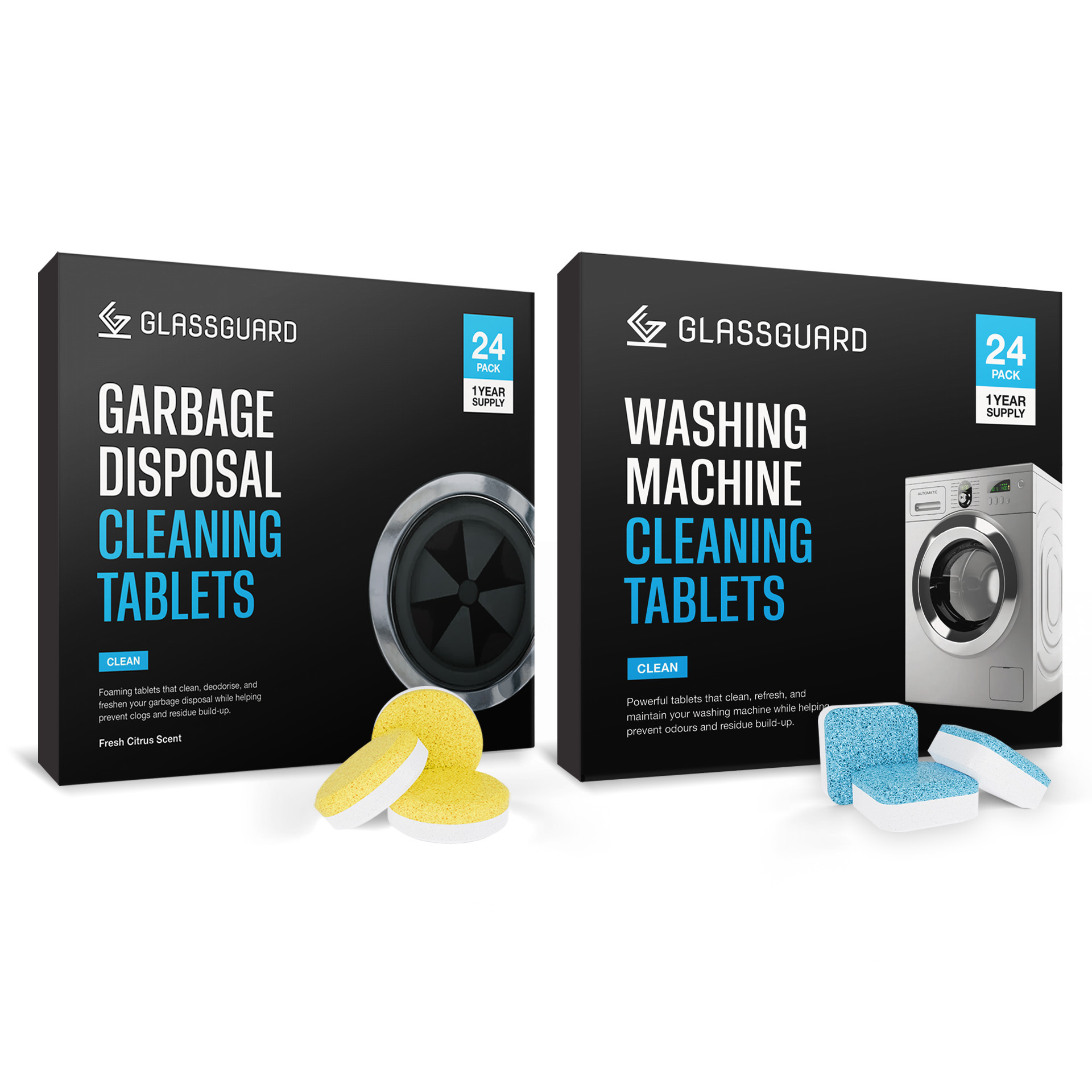 GLASSGUARD® Washing Machine & Garbage Disposal Cleaning Tablets image