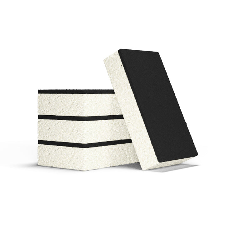 GLASSGUARD™ Black and White Scourer Sponge - This versatile sponge is specially designed with a black scourer side for tough grime and stains, and a white scourer side for gentle cleaning. The sponge can also be used in the kitchen for dish washing, cleaning counters, stovetops, and other surfaces.