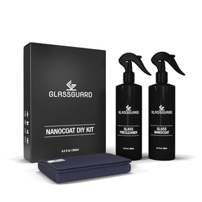 Glass DIY Nanocoat provides long-term glass protection against soap scum and hard water stains, making cleaning easier and saving cleaning time. 
